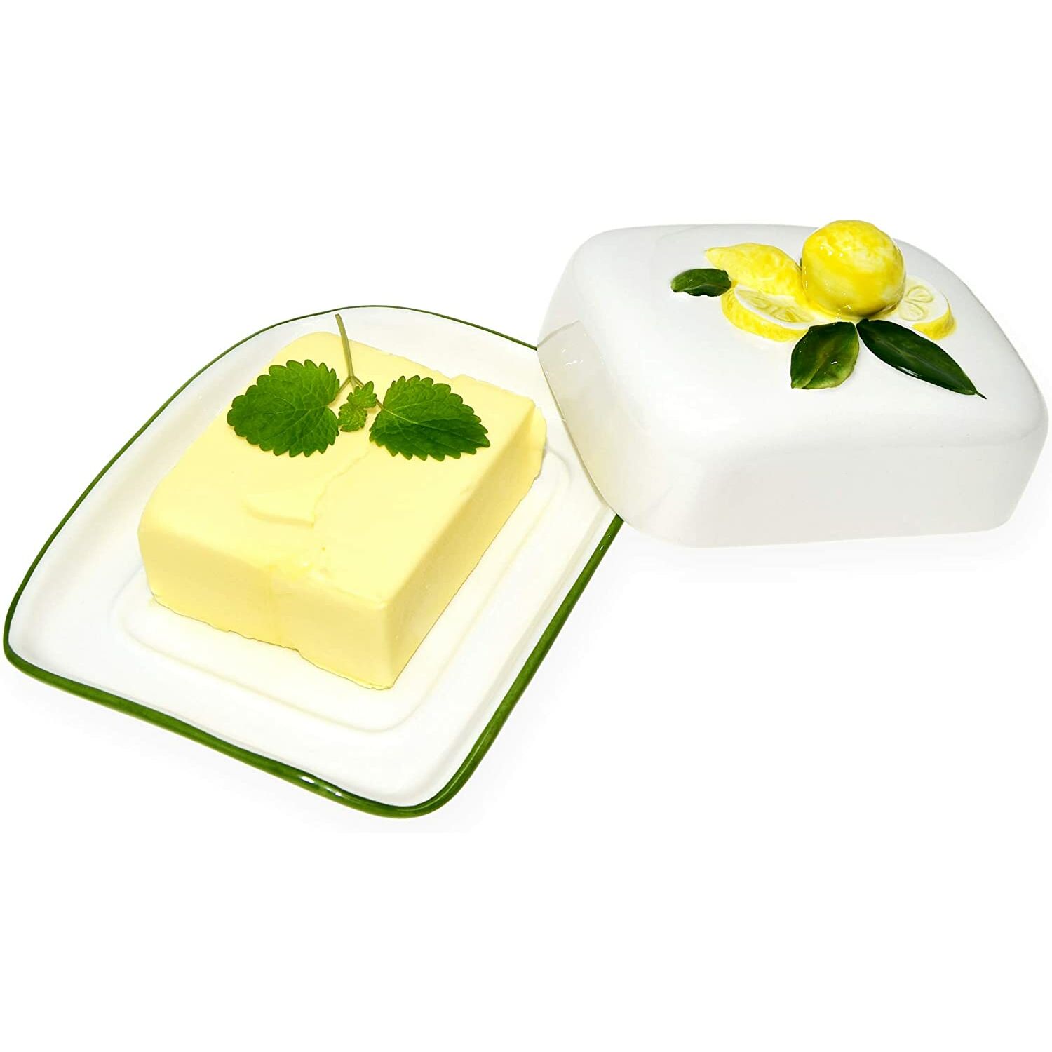 LOBERON Butterdose Durham Aus Glas – Spülmaschinenfest, Geriffelt, Zeitloses Design, Ca. 14x12x7 Cm